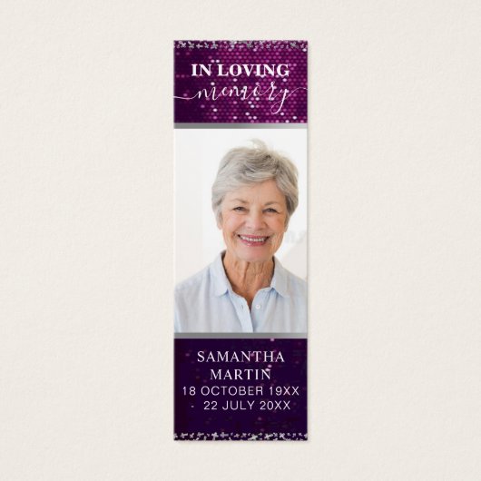 美しい紫の輝かしい記念葬式のしおり (正面)