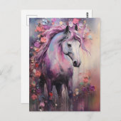 美しい紫の馬 ポストカード (正面/裏面)