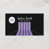 美しい紫の黒のソーシャルメディアのアイコンミニマル 名刺 (裏面)