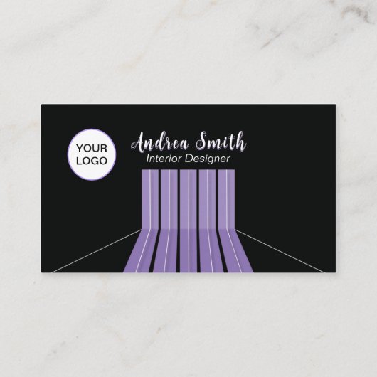 美しい紫の黒のソーシャルメディアのアイコンミニマル 名刺 (裏面)