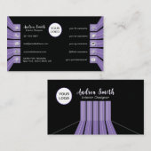 美しい紫の黒のソーシャルメディアのアイコンミニマル 名刺 (正面/裏面)