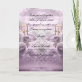 美しい紫エレガントのフローラ葬儀プログラム プログラム (裏面)