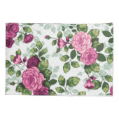 美しい紫モダンのフローラ 枕カバー (裏面)