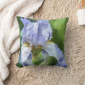 美しい紫色のアイリス色彩の鮮やかな装飾用クッション クッション (ブランケット)