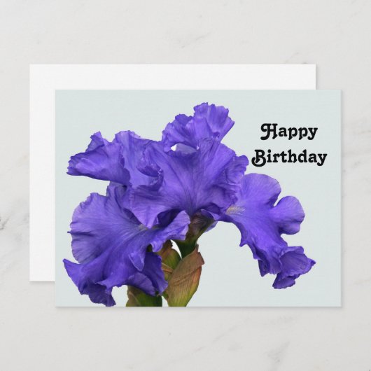 美しい紫色のアイリス花の写真の誕生日 ポストカード (正面/裏面)
