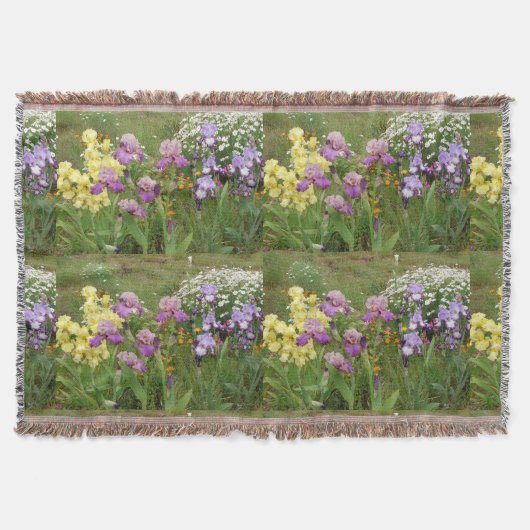 美しい紫色のアヤメの花の写真 スローブランケット (正面)