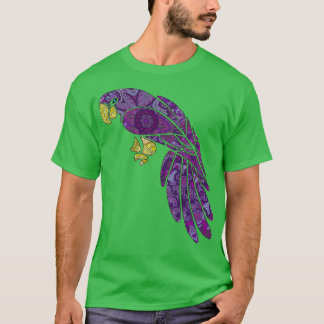 美しい紫色のオウムの曼荼羅 Tシャツ