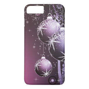 美しい紫色のクリスマスのデザイン iPhone 8 PLUS/7 PLUSケース