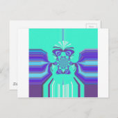 美しい紫色のシアン虹色の青いベクトルカラー ポストカード (正面/裏面)