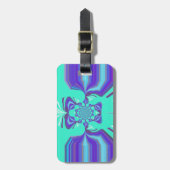 美しい紫色のシアン虹色の青いベクトルカラー ラゲッジタグ (正面縦)