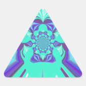 美しい紫色のシアン虹色の青いベクトルカラー 三角形シール (正面)