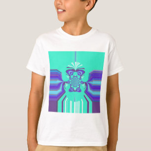 美しい紫色のシアン虹色の青いベクトルカラー Tシャツ