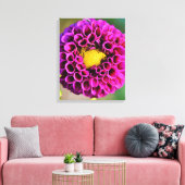 美しい紫色のダリアフラワーマクロ写真 キャンバスプリント (インサイチュ (リビング))