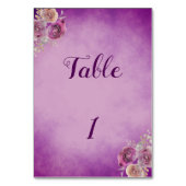 美しい紫色のテーブル番号 テーブルナンバー (裏面)