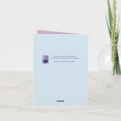 美しい紫色のパンジー水のカラー誕生日カード サンキューカード (裏面)