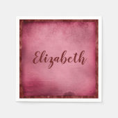 美しい紫色のパーソナライズ スタンダードカクテルナプキン (正面)