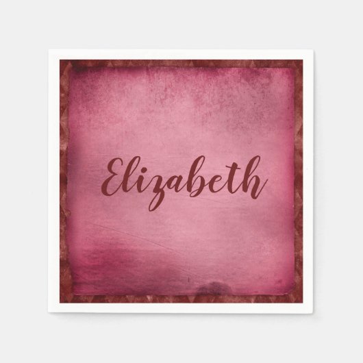 美しい紫色のパーソナライズ スタンダードカクテルナプキン (正面)