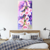 美しい紫色のピンクの花 – オリジナル絵画の キャンバスプリント (インサイチュ (寝室))