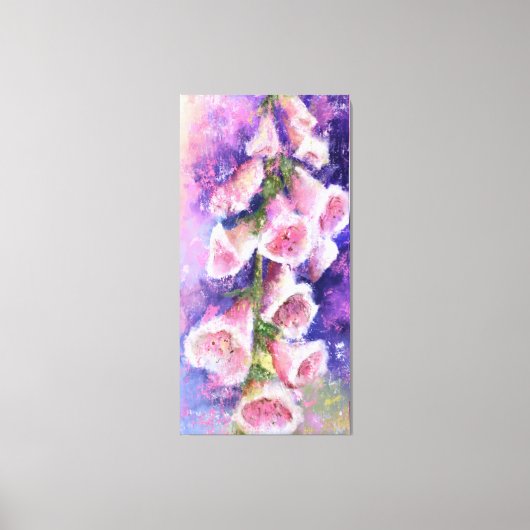 美しい紫色のピンクの花 – オリジナル絵画の キャンバスプリント (正面)