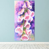 美しい紫色のピンクの花 – オリジナル絵画の キャンバスプリント (インサイチュ (ウッドフロア))