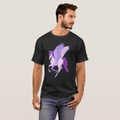 美しい紫色のペガサス空飛ぶ馬 Tシャツ (正面フル)