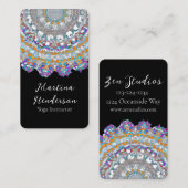 美しい紫色のマンダラヨガビジネスカード 名刺 (正面/裏面)