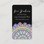 美しい紫色のマンダラヨガビジネスカード 名刺 (裏面)