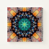 美しい紫色のメイブ名前をカスタムする幾何学的タイル ノートブック (裏面)