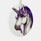 美しい紫色のユニコーン セラミックオーナメント (右)