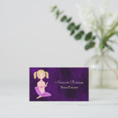美しい紫色のヨガガガールメディテーション 名刺 (スタンド正面)