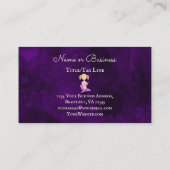 美しい紫色のヨガガガールメディテーション 名刺 (裏面)