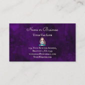 美しい紫色のヨガガガールメディテーション 名刺 (裏面)