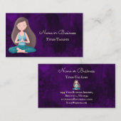 美しい紫色のヨガガガールメディテーション 名刺 (正面/裏面)