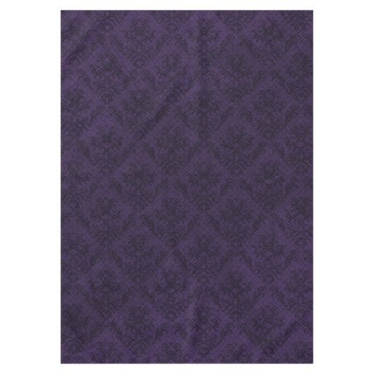 美しい紫色の暗いゴシックのビクトリア時代の人のヴィンテージ テーブルクロス (正面)