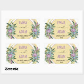 美しい紫色の植物学結婚院 長方形シール (シート)