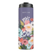 美しい紫色の植物花の模様 タンブラー (正面)