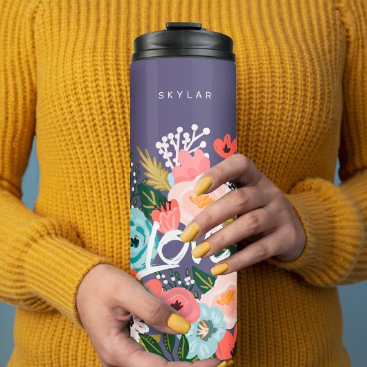 美しい紫色の植物花の模様 タンブラー