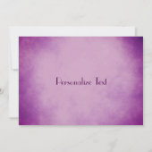 美しい紫色の水色フローラ サンキューカード (裏面)