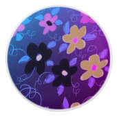 美しい紫色の注入されたキャビネットプル セラミックノブ (正面)