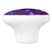 美しい紫色の注入されたキャビネットプル セラミックノブ (側面)