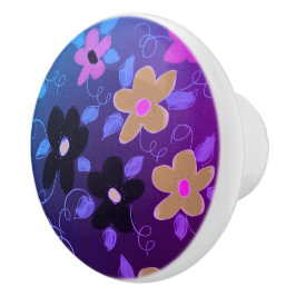 美しい紫色の注入されたキャビネットプル セラミックノブ