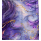 美しい紫色の渦巻きシームレスなパターン シャワーカーテン (正面)