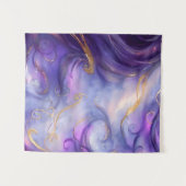 美しい紫色の渦巻きシームレスなパターン タペストリー (正面(横))