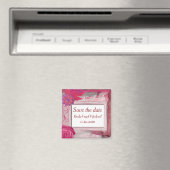 美しい紫色の素朴な日付を保存 マグネット (インサイチュ (食洗機))