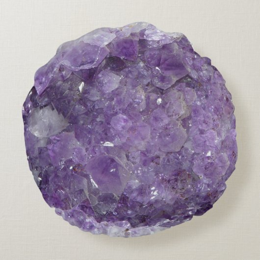 美しい紫色の紫色の治療の水晶 ラウンドクッション (裏面)