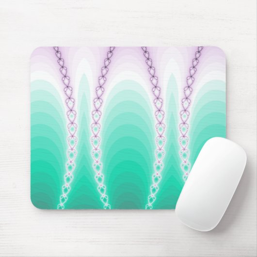 美しい紫色の緑のグラデーションのフラクタルチェーン マウスパッド (マウス)