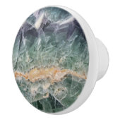 美しい紫色の緑色蛍石の宝石の写真クリスタル セラミックノブ (右)