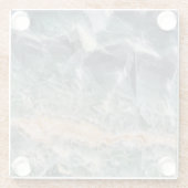 美しい紫色の緑色蛍石フォトジェムストーン ガラスコースター (裏面)