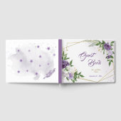 美しい紫色の色合いの花の幾何学的 ゲストブック (全面)