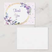 美しい紫色の花のサンキューカード ノートカード (正面/裏面)
